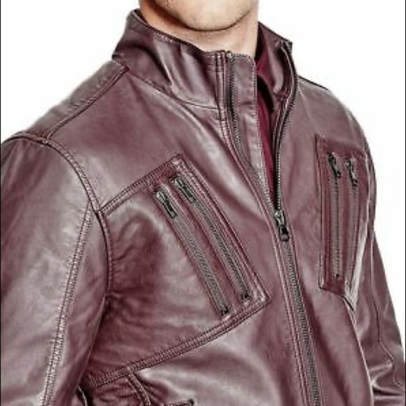 New G by GUESS Men's Mozo Faux-Leather Jacket - Picture 2 of 11